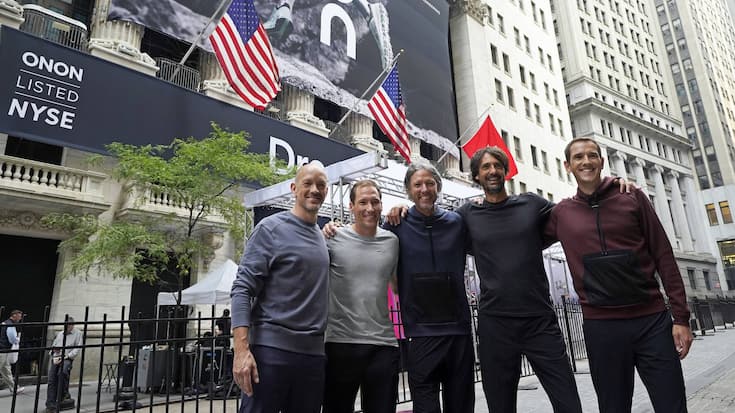 Les dirigeants d’On lors de l’entrée à la bourse de New York le 15 septembre 2021.