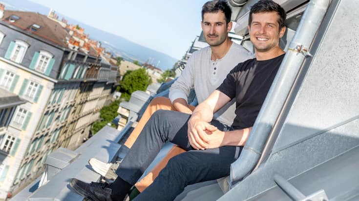 Romain Magnin (à dr.) et Marc-Antoine Burgener,  deux des quatre cofondateurs de Novatix. 
