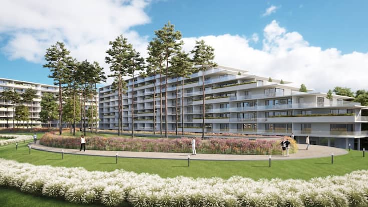 Genève a la plus faible proportion de logements locatifs en propriété privée : le lotissement ''Les Hauts du Château'' à Bellevue appartient au groupe d'assurances Allianz. (Photo d'archives)