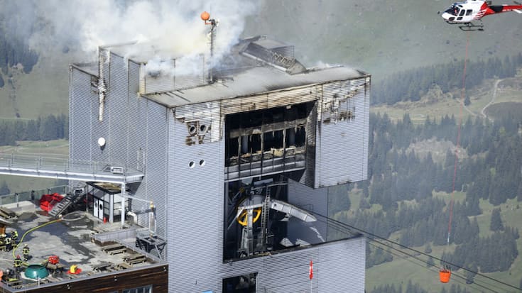 L'incendie a été signalé vers 04h30 lundi 19 septembre au Centre de traitement des alarmes du 118. Les secours ne pouvaient accéder à la station que par les airs. Trois hélicoptères d'Air Glacier et un de la REGA ont été mobilisés. Une quarantaine de pompiers ont été héliportés sur le site.