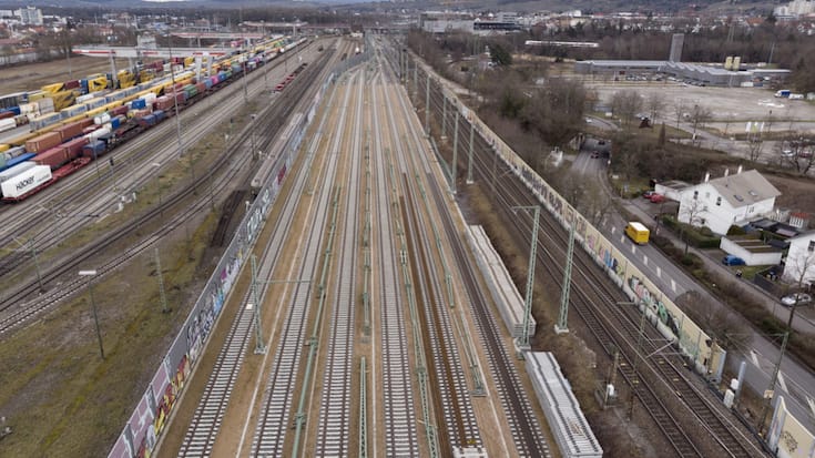 Les travaux réalisés par les chemins de fer allemands entre la gare badoise à Bâle et la frontière allemande permettent de faire passer le nombre de voies de trois à six (archives).