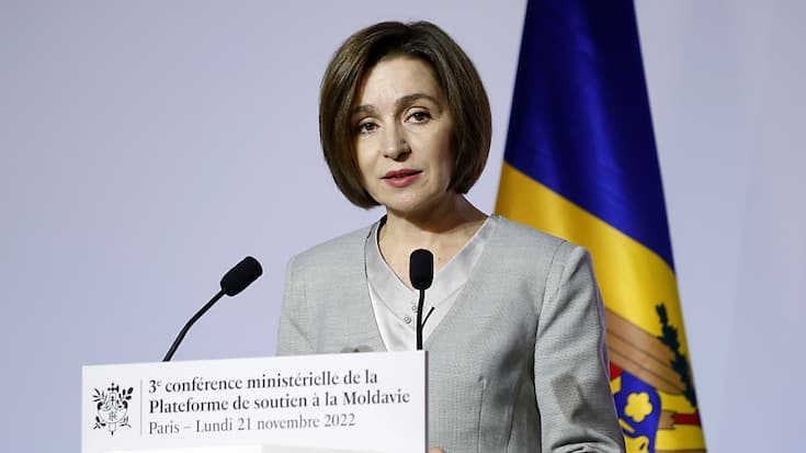 La communauté internationale n'abandonnera pas la Moldavie, victime collatérale de l'attaque russe en Ukraine, a-t-elle promis lors d'une conférence à Paris. En photo, la présidente moldave Maia Sandu.