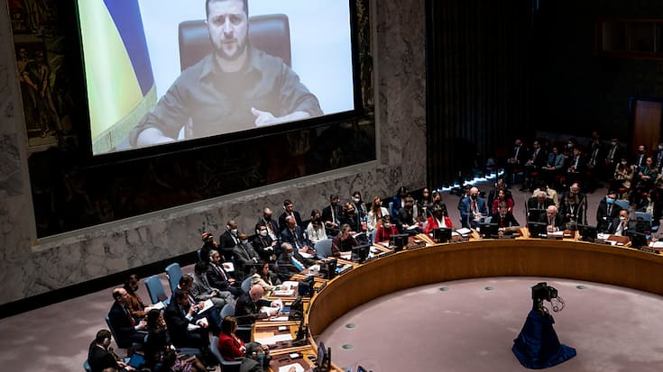 Volodymyr Zelensky s'est adressé par vidéo au Conseil de sécurité de l'ONU (archives).
