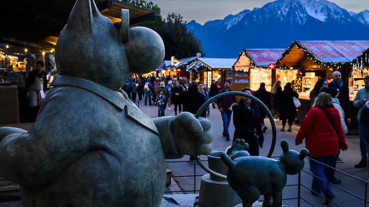 Le Chat de Philippe Geluck est la vedette de la 27e édition du marché de Noël de Montreux.