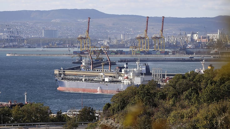 Un tanker à Novorossiysk, un des principaux sites pétroliers du sud de la Russie.