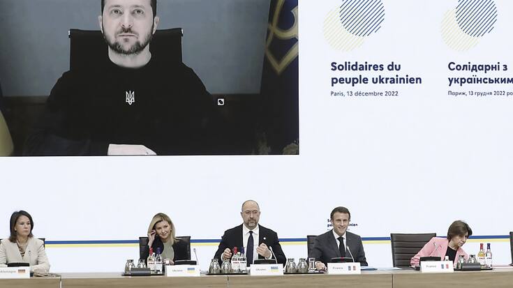 Le président ukrainien Volodymyr Zelensky est intervenu en vidéo lors de la conférence de Paris organisée mardi pour venir en aide à son pays.
