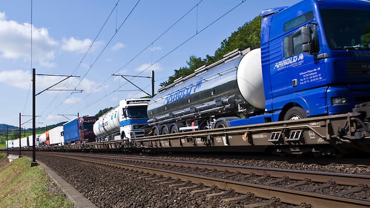Le soutien de la Confédération au transport de camions sur le rail sera prolongé jusqu'en 2028 (archives).