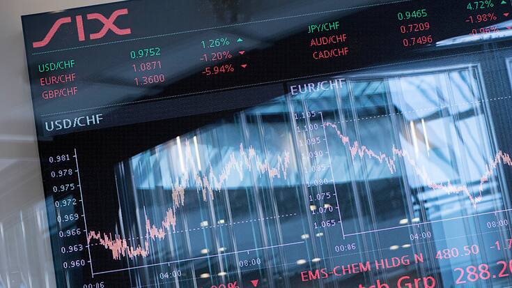 L'actualité restait dominée par les problèmes de la banque aux deux voiles, qui a entraîné hier dans sa dégringolade les valeurs bancaires mondiales. (Photo/KEYSTONE/Ennio Leanza)