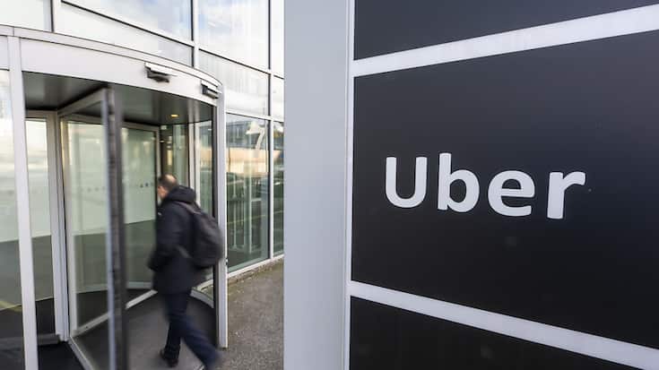 Le logo de la société Uber photographié devant son siège genevois (archives).