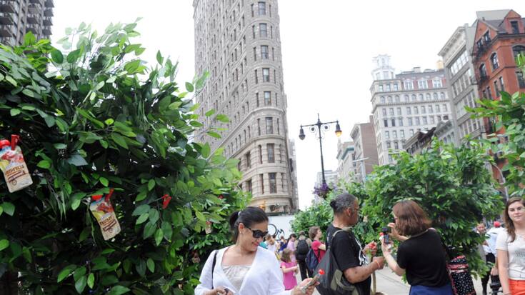 Construit en deux ans et achevé en 1902, le Flatiron Building (au centre du cliché) compte 22 étages (archives).