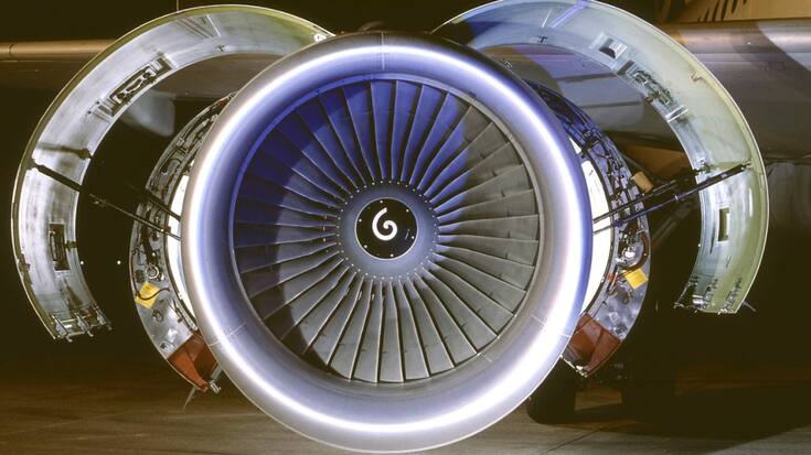 Un moteur d'avion CFM56, principal succès de Safran.  Le groupe français a vu son activité stimulée au premier trimestre par la reprise du trafic aérien mondial, avec un chiffre d'affaires qui a bondi de 29,4% sur un an. (archives)