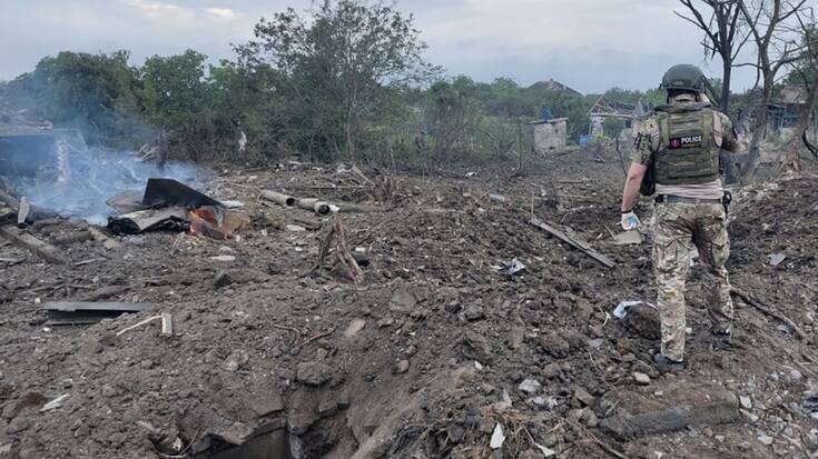 La Russie a poursuivi sa campagne de bombardements, essentiellement nocturne, des centres urbains ukrainiens. Ici à Kostyantynivka, dans la région de Donetsk.