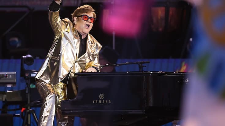 Elton John lors d'un concert en Grande-Bretagne en juin dernier.