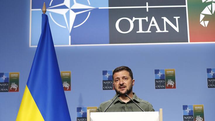 Il s'agissait mercredi de la seconde réunion du nouveau Conseil Otan-Ukraine, inauguré par le président Volodymyr Zelensky lors du sommet de l'Alliance qui s'est tenu à Vilnius début juillet (archives).