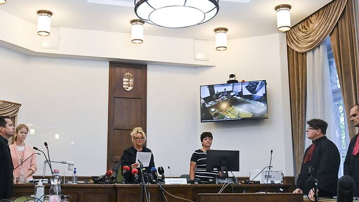 La juge Leona Nemeth annonce le verdict au tribunal du district central de Pest à Budapest MARDI. Sept touristes ont été secourus, vingt-sept personnes ont péri dans la collision, tandis que le corps d'un ressortissant sud-coréen n'a pas été retrouvé.