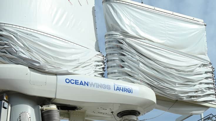 Les voiles à enrouleur du "Canopee", premier cargo commercial à voile au monde, ont été conçues par Ariane Group, notamment pour transporter les pièces de ses fusées Ariane 6.