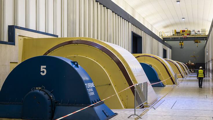 La salle des machines de la centrale de production de Nendaz, l'une des installations de Grande Dixence SA remises en service après six ans de travaux.