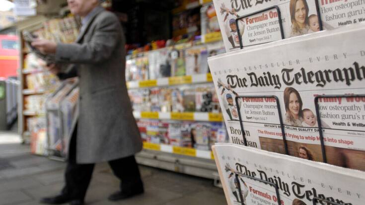 Le groupe de presse allemand Axel Springer, éditeur du tabloïd Bild, ferait partie des repreneurs potentiellement intéressés, tout comme le concurrent du Telegraph, DGMT, maison mère notamment du tabloïd de droite The Daily Mail (archives).