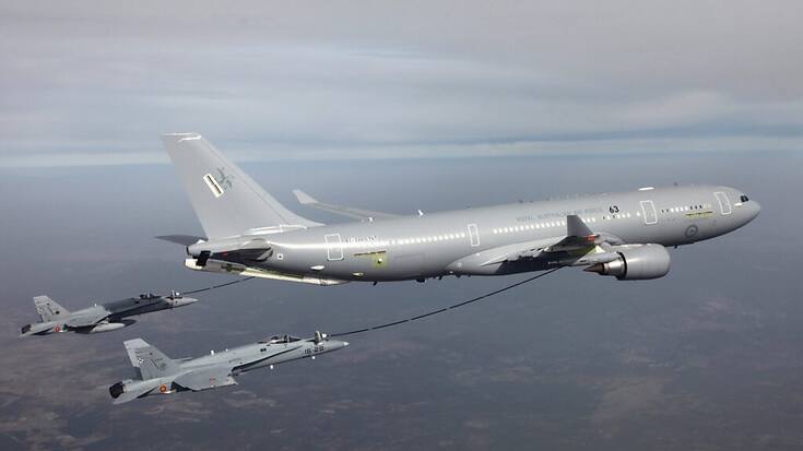Airbus Defence and Space a remporté un contrat de 1,2 milliard d'euros pour améliorer les capacités de communication des avions ravitailleurs A330 MRTT de l'armée de l'air française et assurer leur maintenance. (archives)
