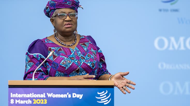 La directrice générale de l'Organisation mondiale du commerce (OMC) Ngozi Okonjo-Iweala a réuni à Genève de hauts responsables des Etats membres pour avancer dans les discussions avant la ministérielle aux Emirats (archives).