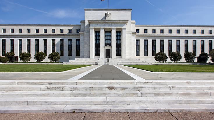La banque centrale américaine a maintenu son principal taux directeur dans la fourchette de 5,25 à 5,50% dans laquelle il se trouve depuis juillet (archives).