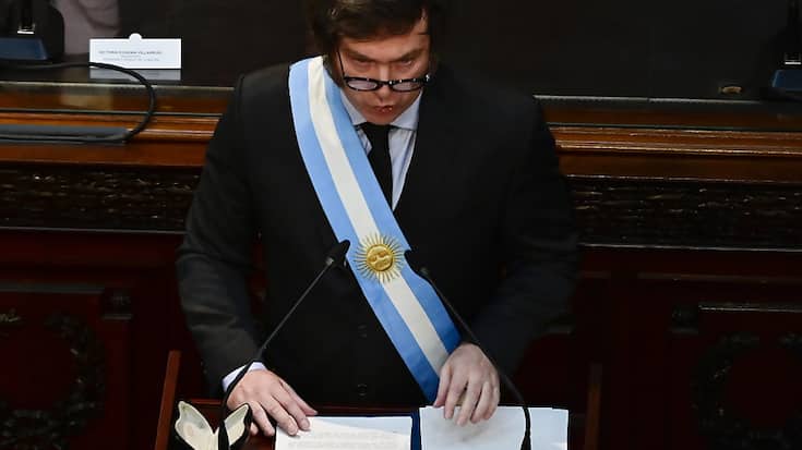 Le président argentin Javier Milei a donné son discours au début de la session des parlementaires.