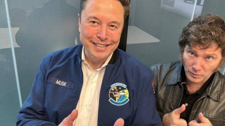 Le patron de Tesla, SpaceX et X, Elon Musk, a publié sur le réseau social une photo de lui avec le chef d'Etat argentin, Javier Milei, tous deux pouces en l'air.