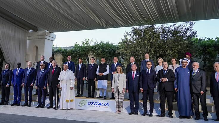 Le G7 a accueilli vendredi des chefs d'État et de gouvernement non membres, dont l'Indien Narendra Modi, Abdallah II de Jordanie, le Turc Recep Tayyip Erdogan, l'Argentin Javier Milei et le Brésilien Luiz Inacio Lula da Silva.