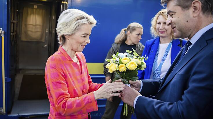 Ursula von der Leyen est arrivée vendredi à Kiev.
