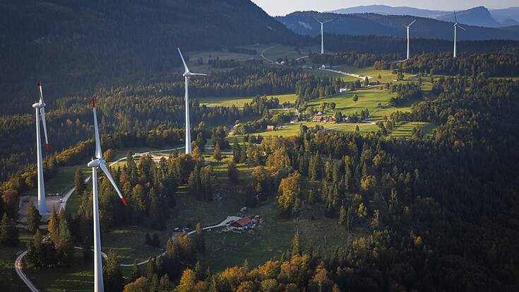 Après le parc éolien de Sainte-Croix, ici en photo, Vaud pourrait accueillir celui de la Grandsonnaz dès 2026 (archives).