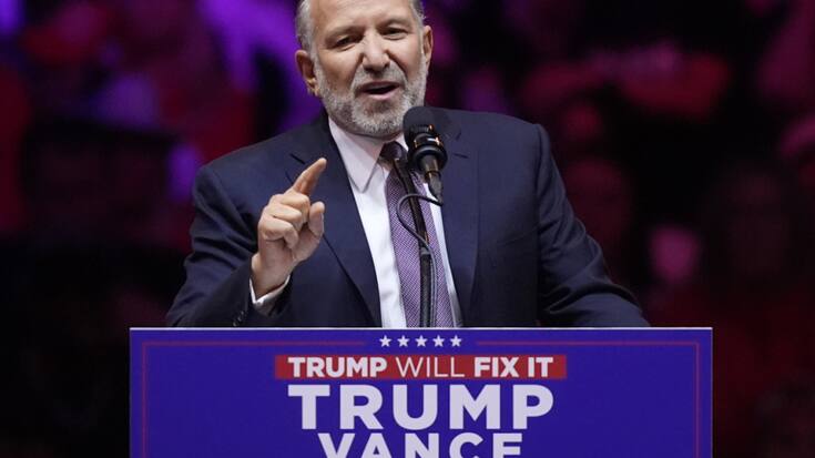 Howard Lutnick, ici pendant la campagne, est fort critique par rapport à la Chine, avec laquelle il devrait avoir à s'occuper du commerce.