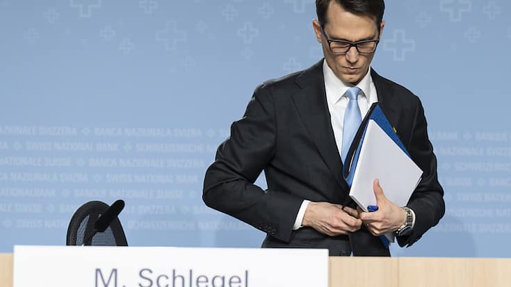 Martin Schlegel, président de la Banque nationale suisse (BNS), lors de la présentation de la nouvelle politique monétaire. (archive)