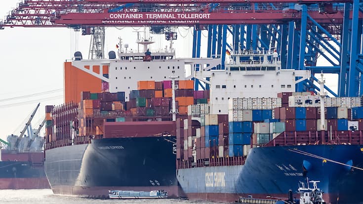 Le grand voisin d'outre-Rin a observé une accélération des exportations vers le pays de l'oncle Sam, préalable à l'adoption de droits de douane punitifs à l'égard du reste du monde. (archive)