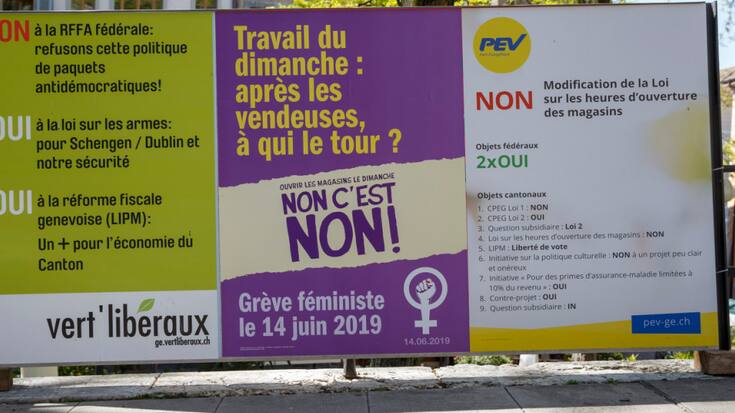 Les Genevois devraient voter une nouvelle fois sur l'ouverture dominicale des magasins. Le Grand Conseil a approuvé jeudi soir un projet de loi portant sur deux dimanches par an. La gauche a annoncé le lancement d'un référendum (archives).