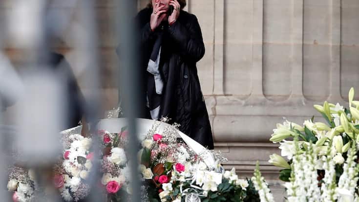 Mimi Marchand apparaît rarement devant le grand public. On la voit ici lors des obsèques de Johnny Hallyday en 2017.