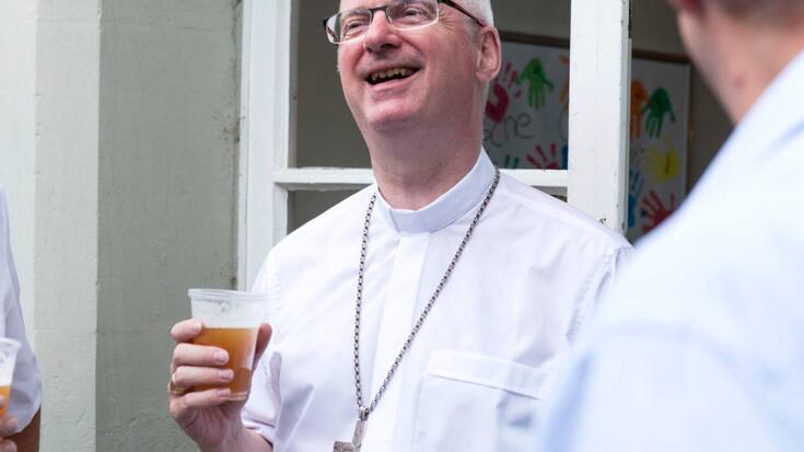 Charles Morerod, ici lors de la dégustation de 2017, a présenté cette année une bière blanche brassée à Romainmôtier (VD) (archives).