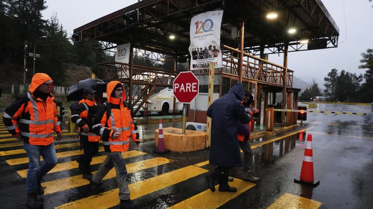 L'entrée de la mine de cuivre d'El Teniente où six ouvriers ont perdu la vie jeudi dans un effondrement sous-terrain.