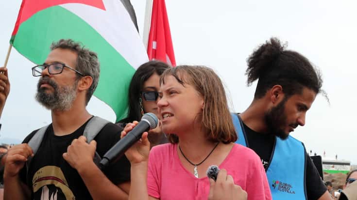 "Nous essayons d'envoyer un message à la population de Gaza (...)", a dit la militante écologiste suédoise Greta Thunberg (archives).