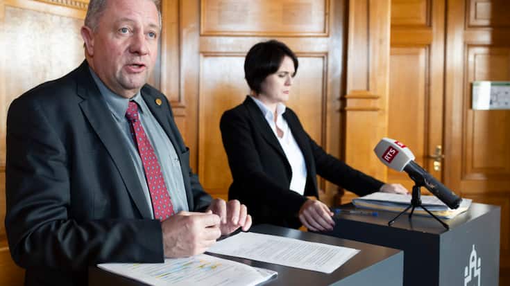 La socialiste Sarah Wyss (BS) et l'UDC Jacques Nicolet (VD), présidente et co-président de la commission des finances du National, ont présenté mercredi les priorités et les débats en vue pour le budget 2026.