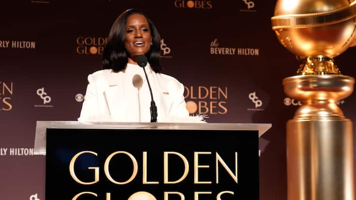 L'actrice américaine Skye P. Marshall a pris la parole lors de l'annonce des nominations pour les 83e Golden Globes lundi à Beverly Hills, en Californie.