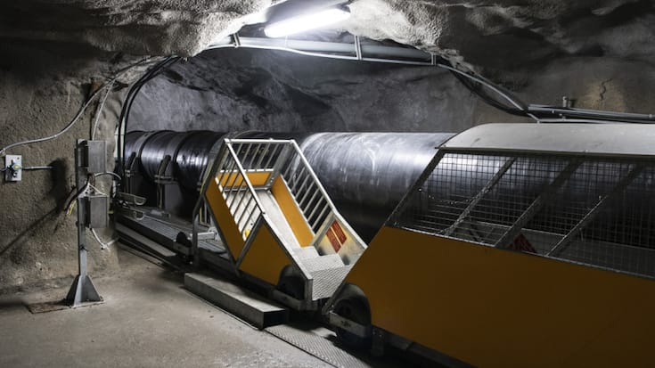 Le nouveau projet de loi sur l'approvisionnement en gaz  a du mal à passer. Vue d'une galerie avec un gazoduc de transit à Urweid près d'Innertkirchen BE. (Photo d'archives)