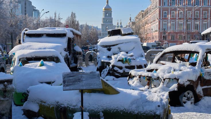 Une bonne centaine d'immeubles de Kiev étaient encore privés de chauffage vendredi.