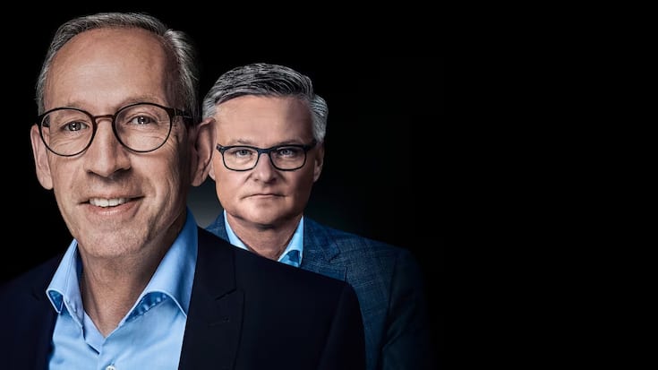 Philip Wyss, CEO de Coop et Mario Irminger, patron de Migros