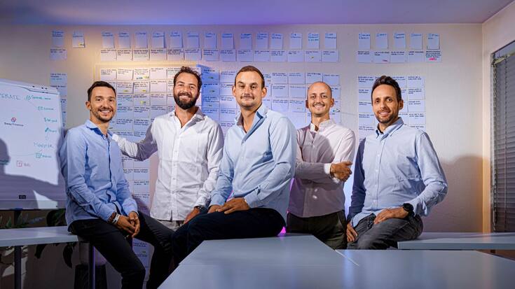 L’équipe de Sway Finance (au centre, le CEO Philippe Nicolet)