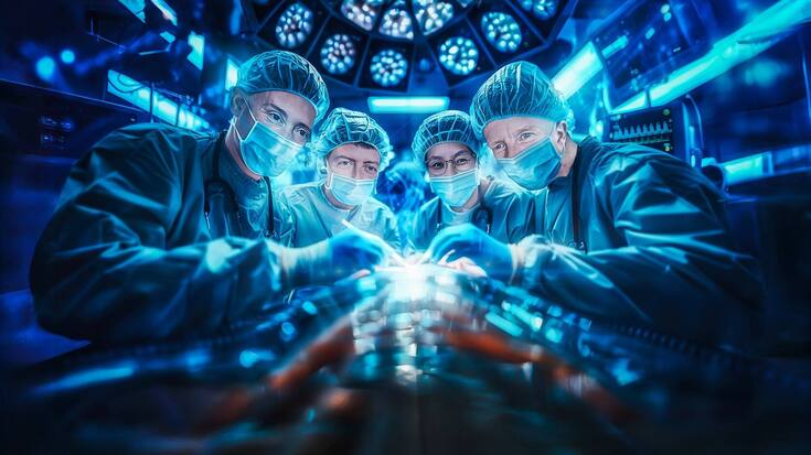 Christophe Chautems, Matt Curran, Grace Katzschmann et Bradley Nelson (de g. à dr.) donnent la possibilité de pratiquer des interventions chirurgicales aux petits hôpitaux.