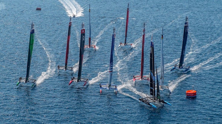 Les équipes de SailGP lors  de l’étape de Saint-Tropez. 