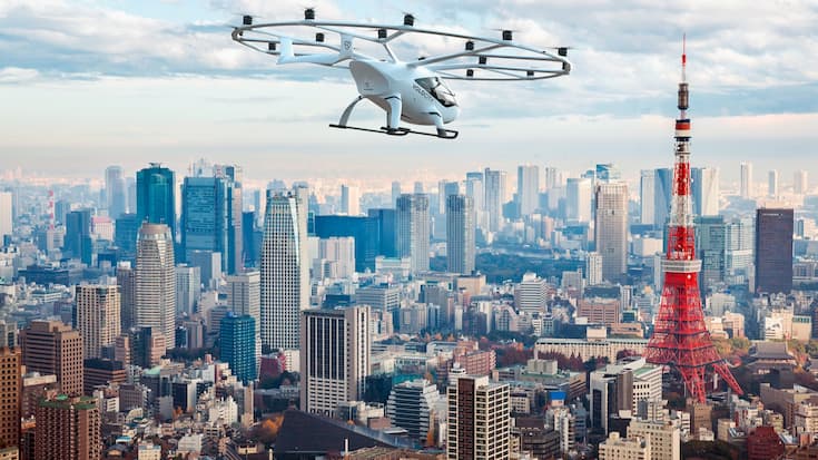 La société allemande Volocopter a testé en décembre 2023 des taxis volants sur les villes japonaises d’Amagasaki et d’Osaka, en vue de l’exposition universelle 2025 qui aura lieu dans cette dernière