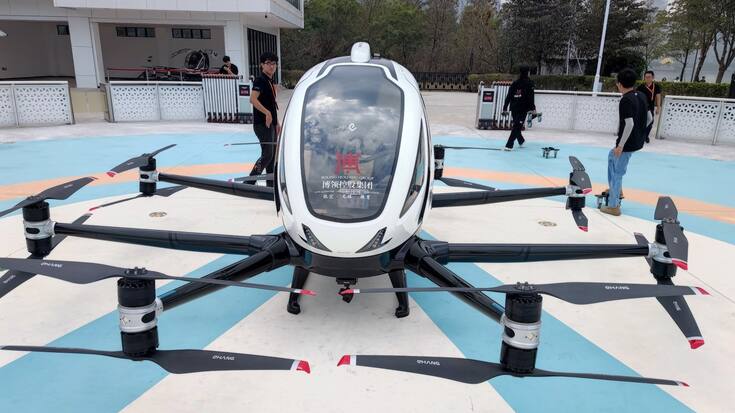 L’engin sans pilote EH216-S effectue des vols d’essai à Shenzhen dans la province chinoise de Guangdong, le 14 mars dernier.
