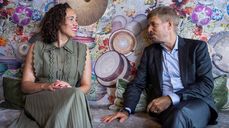 Dominik Isler, directeur de Lucerne Dialogue, et Nicole Büttner, coprésidente du comité consultatif et fondatrice et CEO de Merantix Momentum