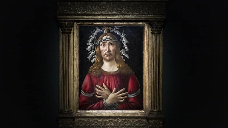 Selon Sotheby's, le tableau, bien conservé et entouré d'un cadre ornementé doré, avait appartenu au 19e siècle à une célèbre cantatrice anglaise de l'époque, Adelaide Kemble Sartoris, puis chez ses héritiers.
